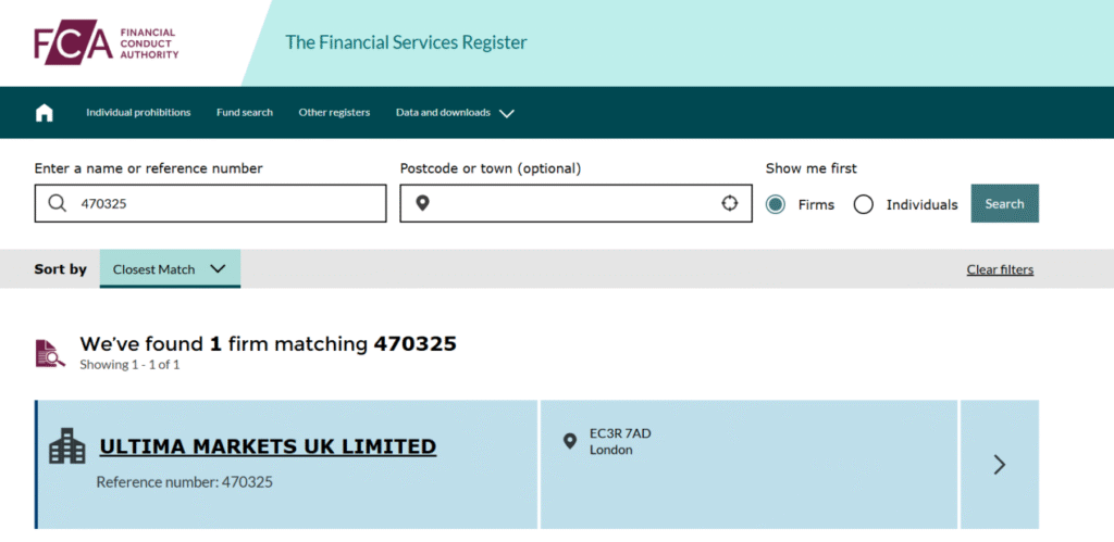 Ultima Markets 获得英国 FCA 金融行为监管局权威授权证明