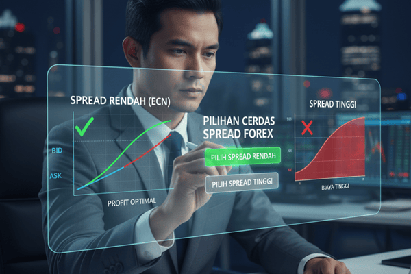 Ilustrasi trader membuat pilihan spread yang cerdas - Ultima Markets