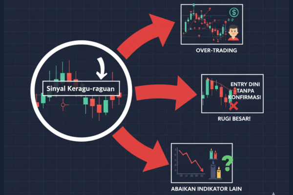 ilustrasi kesalahan trader saat menghadapi candle doji - ultima markets