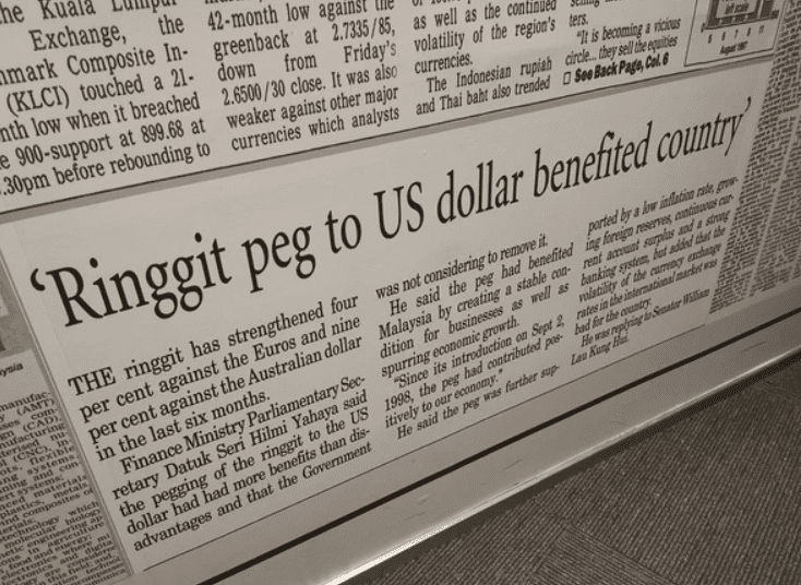 Ringgit Pegged Kepada USD