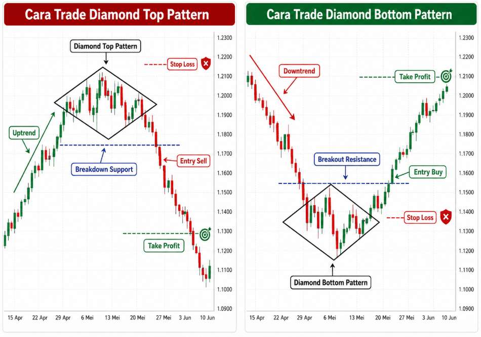 Diamond Pattern: Cara Kenal Top & Bottom Pattern | Ultima Markets