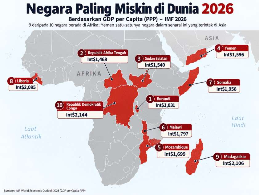 negara paling miskin di dunia 2026