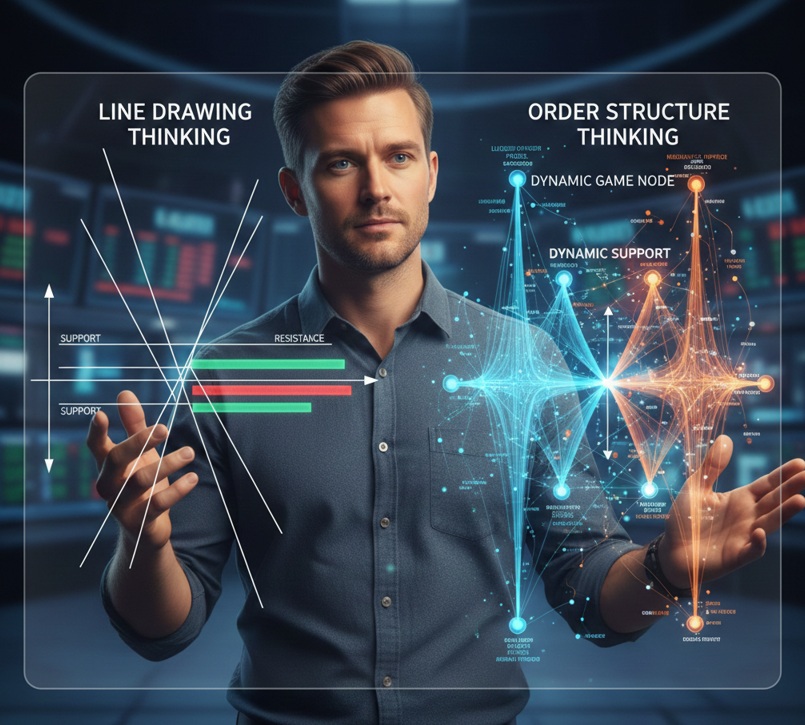 交易者從傳統繪圖轉向動態訂單流結構博弈的思維模型對比-Ultima Markets