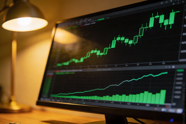 Minh họa động lượng tăng mạnh trên biểu đồ