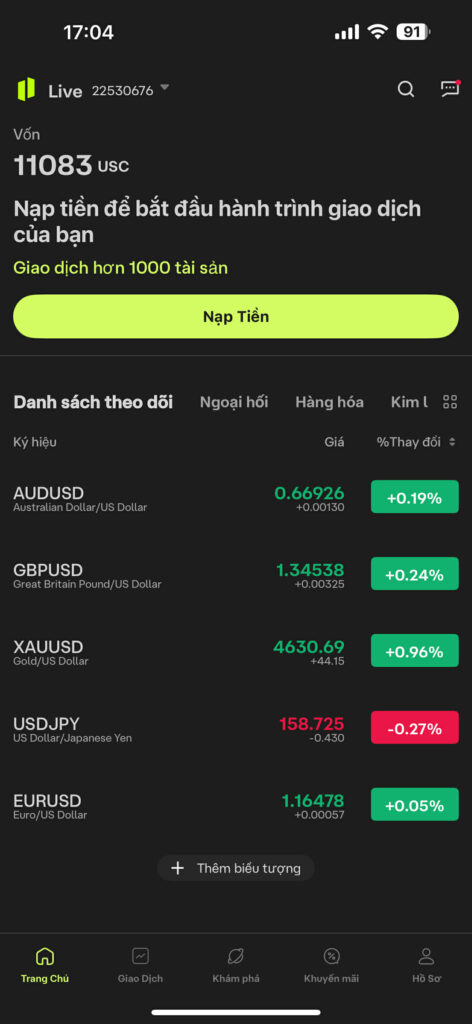 Trải nghiệm giao dịch Forex trên iOS cùng Ultima Markets