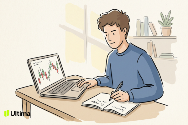 Trader luyện tập nhận diện mô hình 3 đỉnh trên nền tảng demo trading