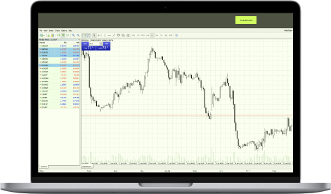 Ultima Markets MT4 Webtrader Line Chart in Laptop