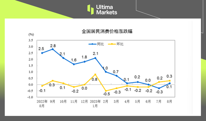 Rise and fall of China’s CPI in the past year. 