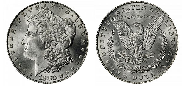 1880 Morgan Silver Dollar No Mint Mark Philadelphia