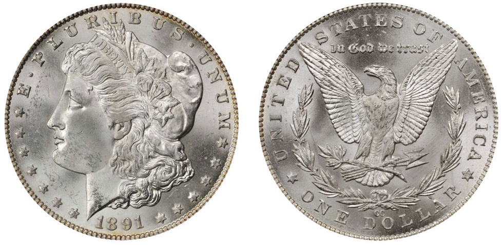 1891 Carson City Morgan Silver Dollar 1891-CC
