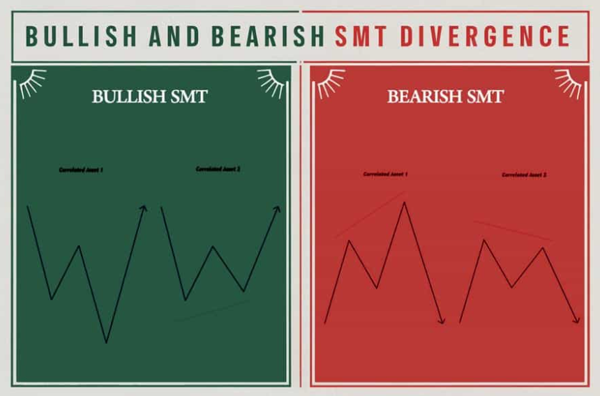 Bullish and Bearish SMT Divergence