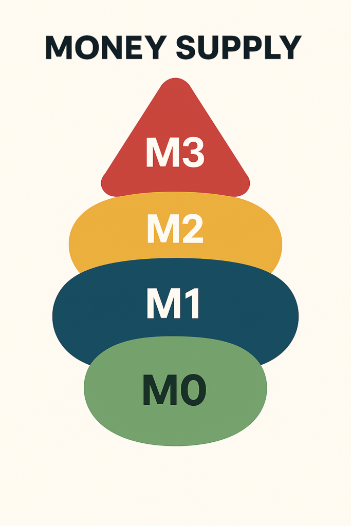 Money Supply M0, M1, M2, M3