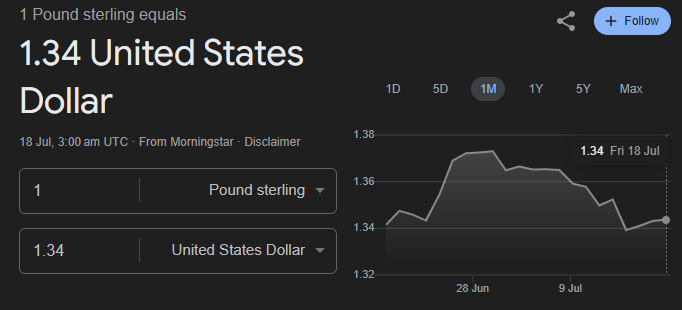 GBP to USD Exchange Rate