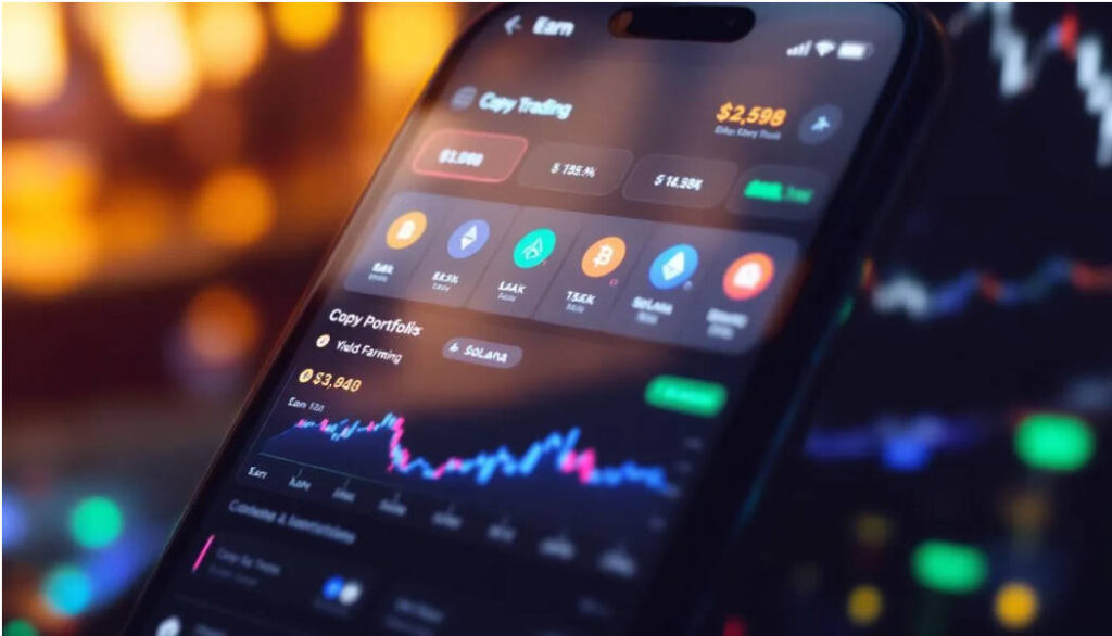 A screen showcasing a trading platform interface for copy trading.