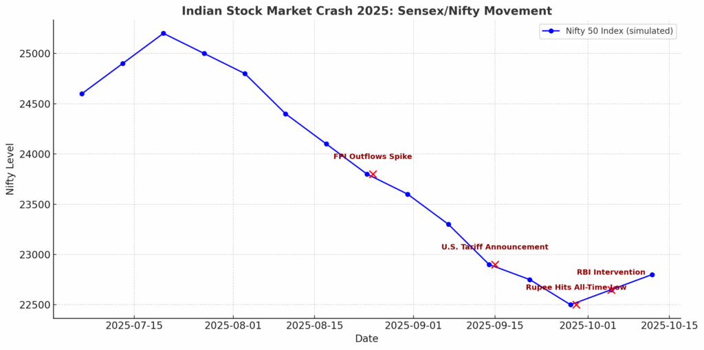 Indian Stock Market Crash 2025 SensexNifty Movement