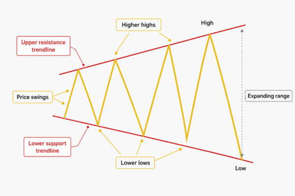 The anatomy of a megaphone pattern. - Ultima Markets