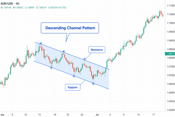 A descending channel is a technical analysis pattern that shows price moving lower between two parallel downward-sloping trendlines. - Ultima Markets
