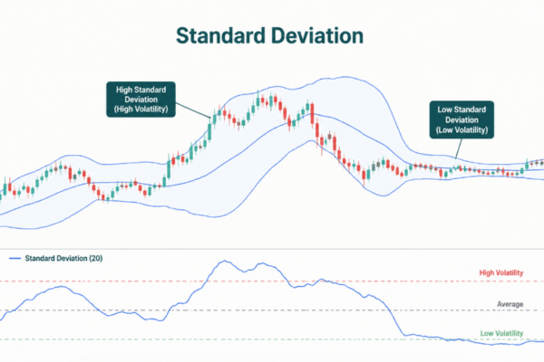 Standard deviation measures how far prices move away from their average value. - Ultima Markets