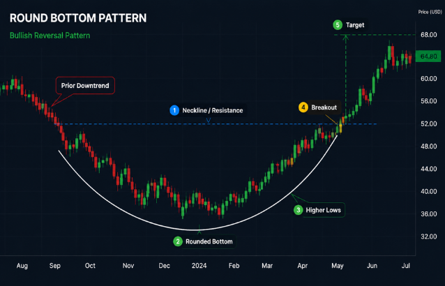 What Is a Round Bottom Pattern? - Ultima Markets